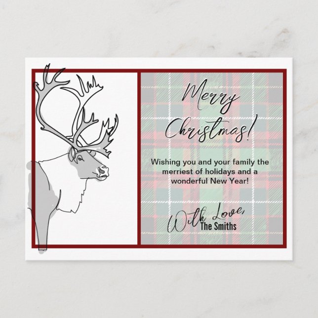 Reindeer God jul Play Anpassade Helg Vykort (Framsida)