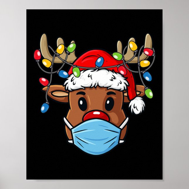 Reindeer God jul Roligt Julafton Poster (Framsidan)