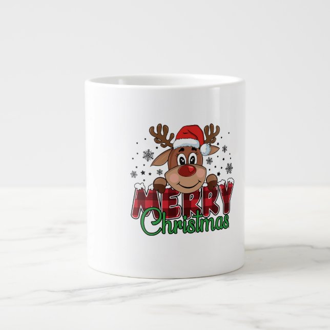 Reindeer God jul SVG PNG Jumbo Mugg (Framsidan)
