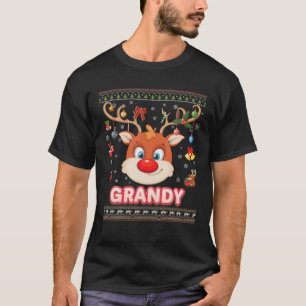 Reindeer Grandy Ansikte God jul Santa Elf Swe T Shirt
