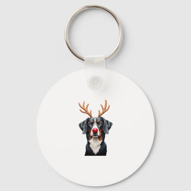 Reindeer Great Dane Christmas Great Dane Dog Mom D Nyckelring (Framsida)
