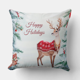 Reindeer Helgdag Dekorativ kudde