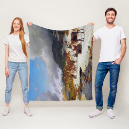 Reindeer Herd i bergen norr om Røros Fleecefilt