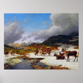 Reindeer Herd i bergen norr om Røros Poster