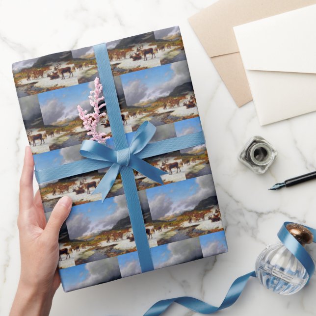 Reindeer Herd i bergen norr om Røros Presentpapper (Gåvor)