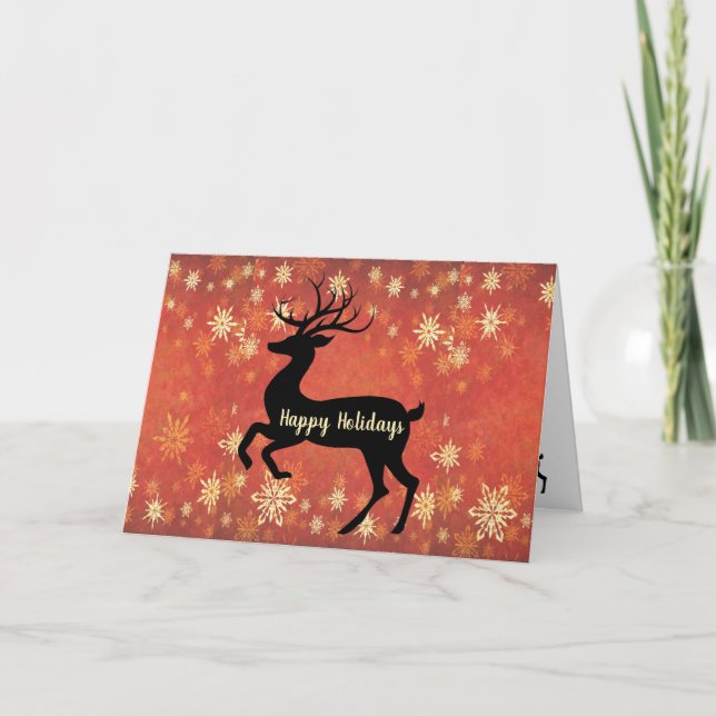 Reindeer Holiday Greeting Card Helgkort (Framsida)