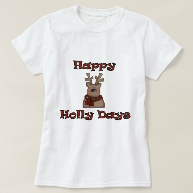 Reindeer Holly Days Tshirts och Gifts (Design framsida)