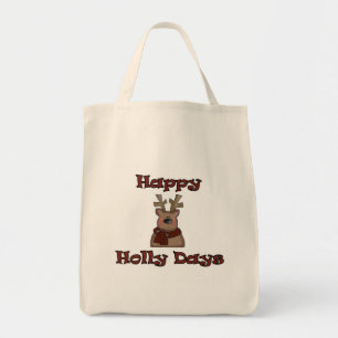 Reindeer Holly Days Tshirts och Gifts Tygkasse