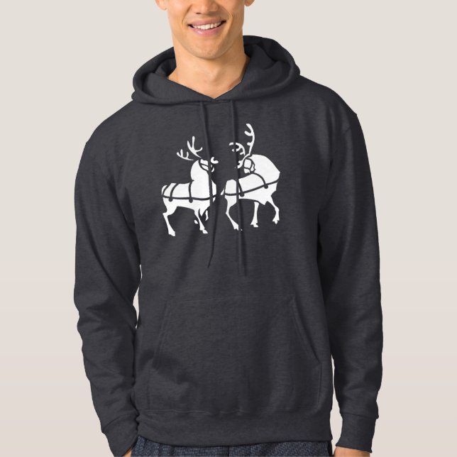 Reindeer Hoodie Sweatshirt-Sweatshirts (Framsida)