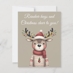 Reindeer Hugs och julhälsningskort Inbjudningar