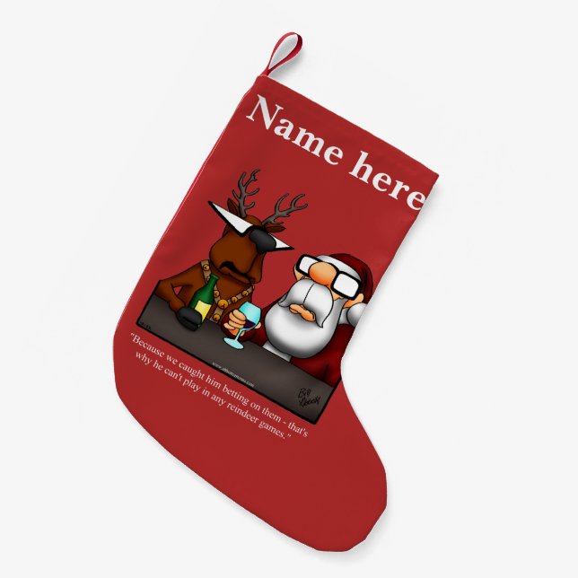 Reindeer Humor Funny X-mas Stocking Liten Julstrumpa (Framsidan (Hängande))