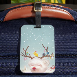 Reindeer Hund med julprydnad Bagagebricka