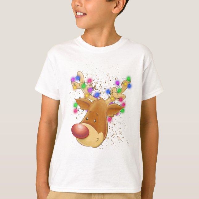 Reindeer i ljus T-Shirt (Framsida)