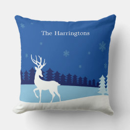 Reindeer Illustration, eget namn dekorativ kudde