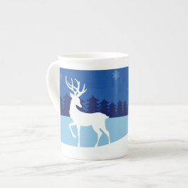 Reindeer Illustration, eget namn mugg Benporslin Mugg