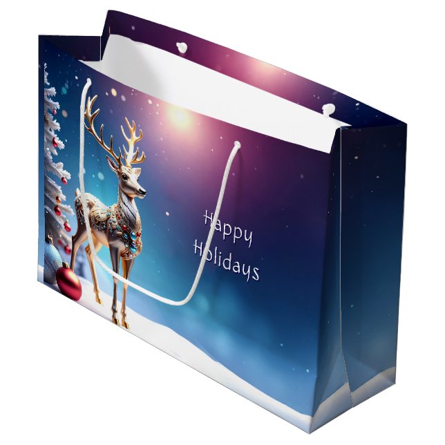 Reindeer Jewels jul Helgdag Gift Bag (Framsidan Vinklad)