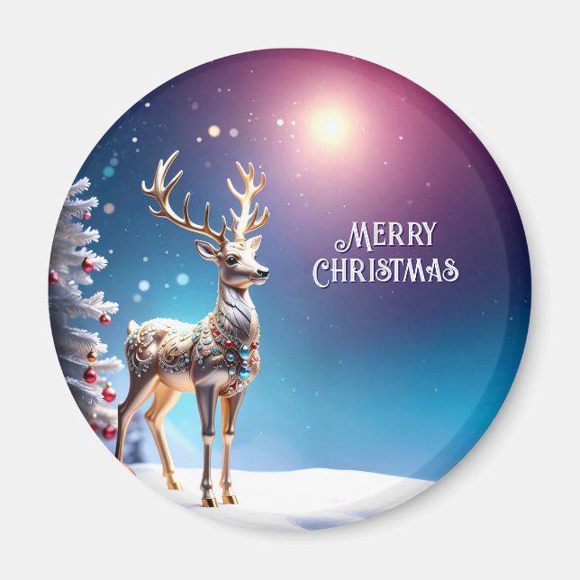 Reindeer Jewels jul Helgdag Magnet (Framsidan)