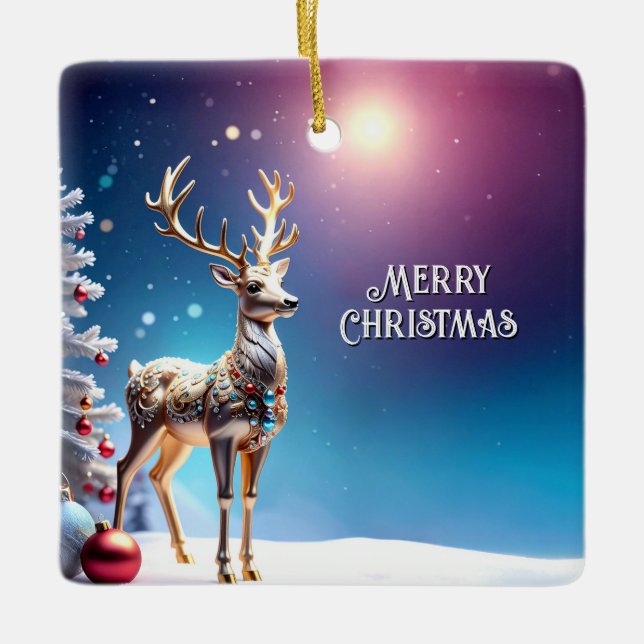 Reindeer Jewels jul Helgdag Ornament (Framsida)