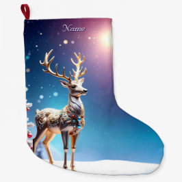 Reindeer Jewels jul-Helgdag Stocking Stor Julstrumpa