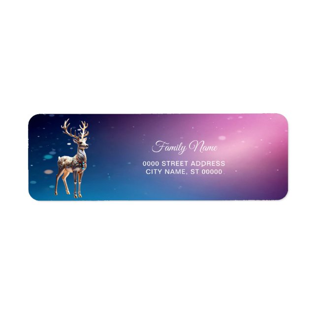 Reindeer Jewels julretur adressetikett Returadress Etikett (Framsidan)