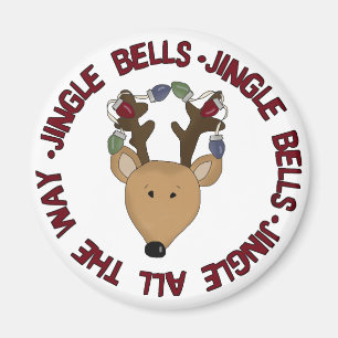 Reindeer Jingle Klockor Tshirts och Gifts Magnet