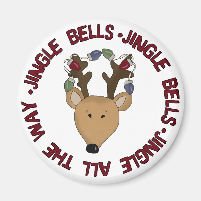 Reindeer Jingle Klockor Tshirts och Gifts Magnet (Framsidan)