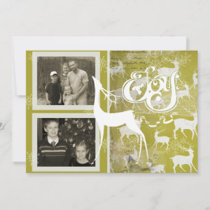 Reindeer Joy Helgdag Photo Card Julkort