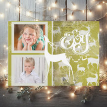 Reindeer Joy Helgdag Photo Card