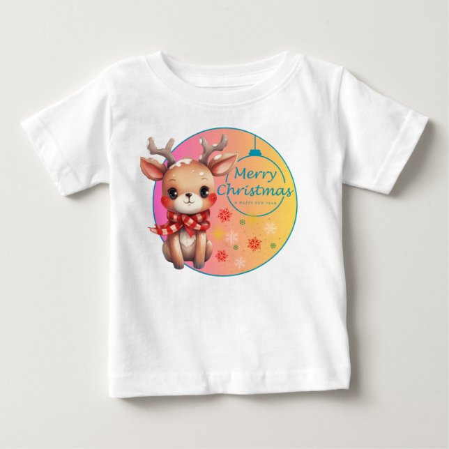 Reindeer Joy: Perfekten Julafton T Shirt (Framsida)