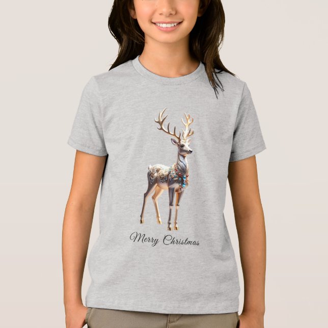 Reindeer Juels Helgdag T Shirt (Framsida)
