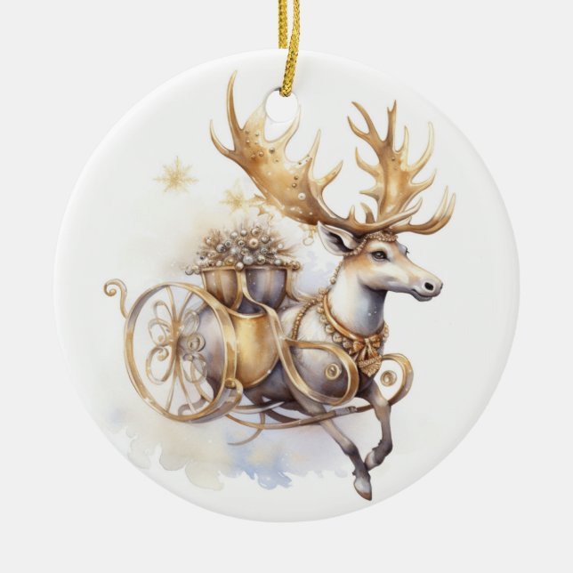 Reindeer jul Ceramic Ornament (Framsidan)