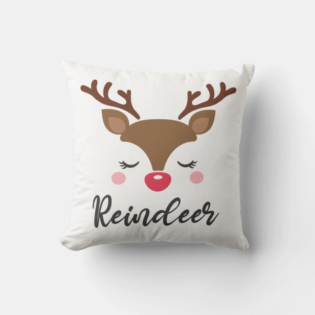 Reindeer jul dekorativ kudde (Framsida)