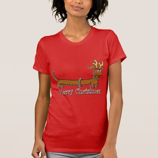 Reindeer jul Doxie Tee (Framsida)