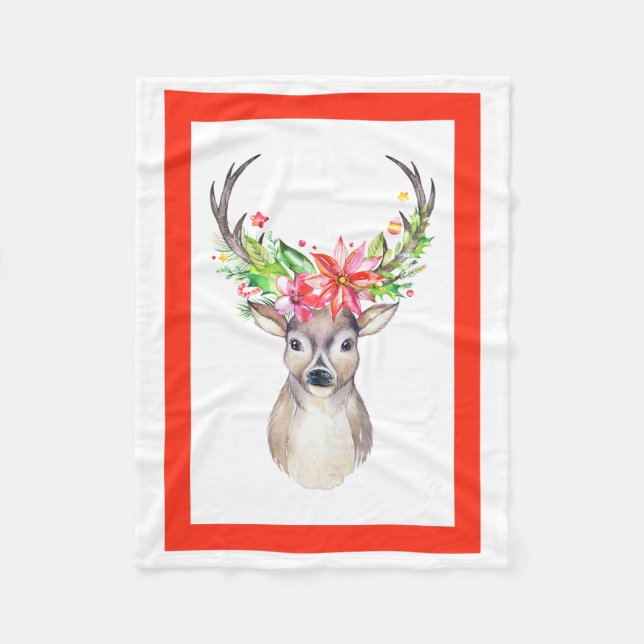 Reindeer jul Fleece Blanket (Framsidan)