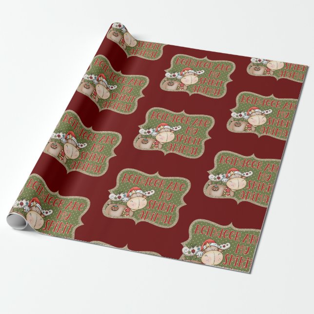 Reindeer Jul Helgdag Presentpapper (Utrullad)