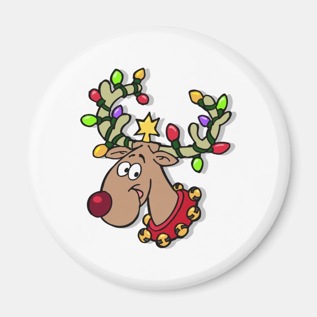 Reindeer jul Ljus Magnet (Framsidan)