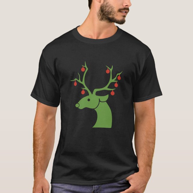 Reindeer jul Ornament T Shirt (Framsida)