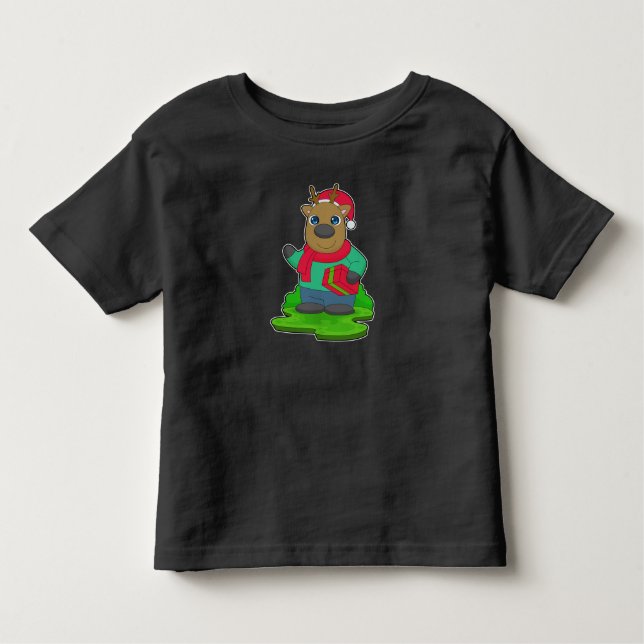 Reindeer jul Paket T Shirt (Framsida)