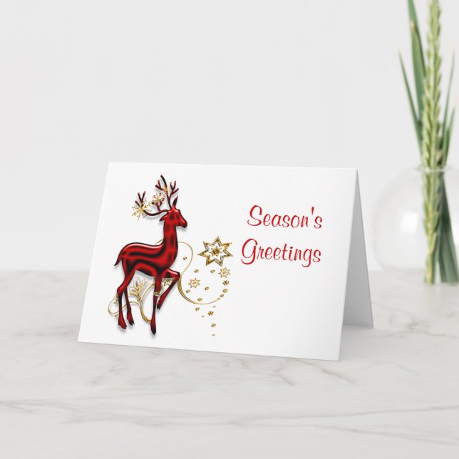 Reindeer Jul Season Greetings PERSONALIZE Helgkort (Framsida)