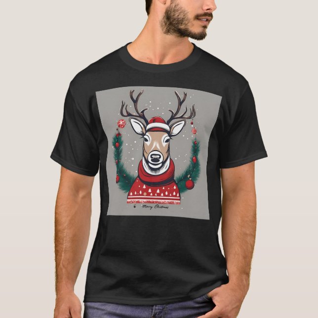 Reindeer-jul T Shirt (Framsida)