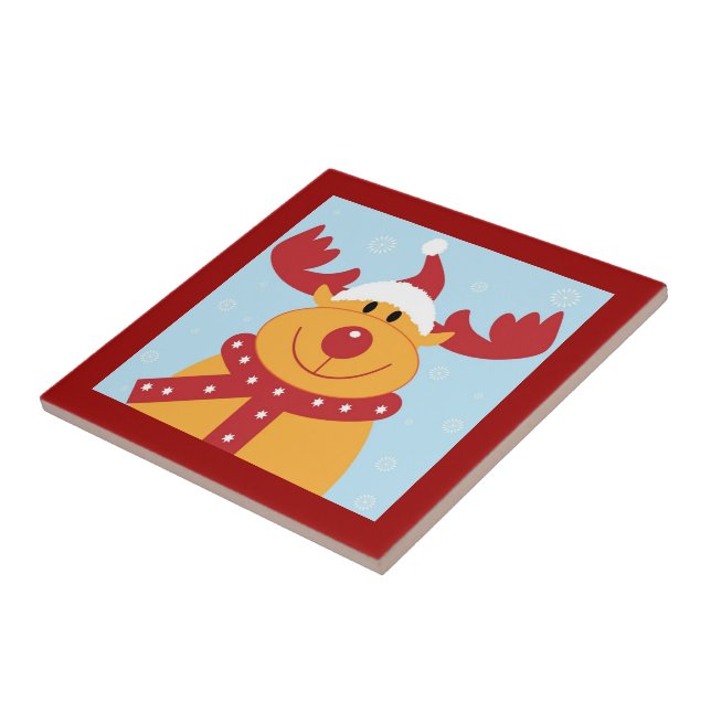 Reindeer jul Tile Trivet Kakelplatta (Sidan)