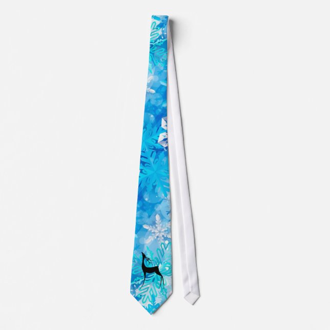 Reindeer jul Winter Blue Snowflake Tie Slips (Framsida)