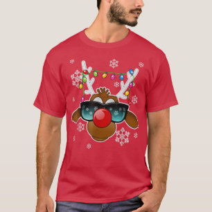 Reindeer Julafton Ljus Sunglasses Family Merry Chr T Shirt