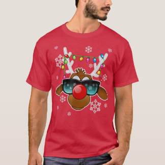 Reindeer Julafton Ljus Sunglasses Family Merry Chr T Shirt