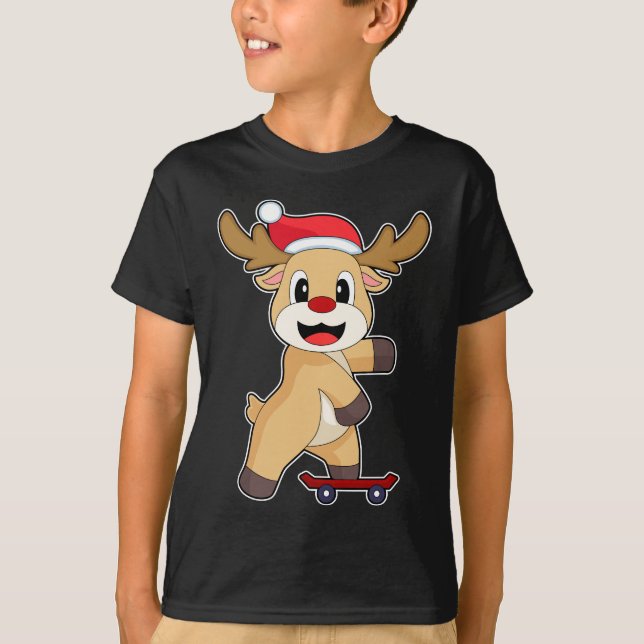 Reindeer Julens Skater T Shirt (Framsida)