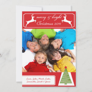 Reindeer Julgran ditt fotojulkort Julkort