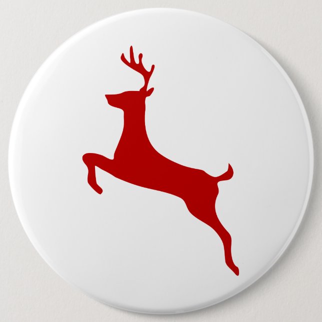 Reindeer Jump jul Red Silhouette Golf Bollar Knapp (Framsida)