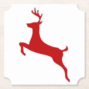 Reindeer Jump jul Red Silhouette Kan kyla Underlägg Papper