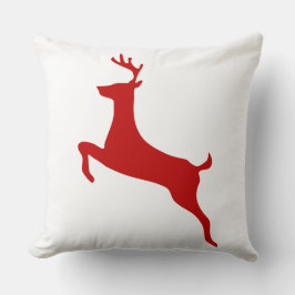 Reindeer Jump jul Red Silhouette T-Shirt Kudde