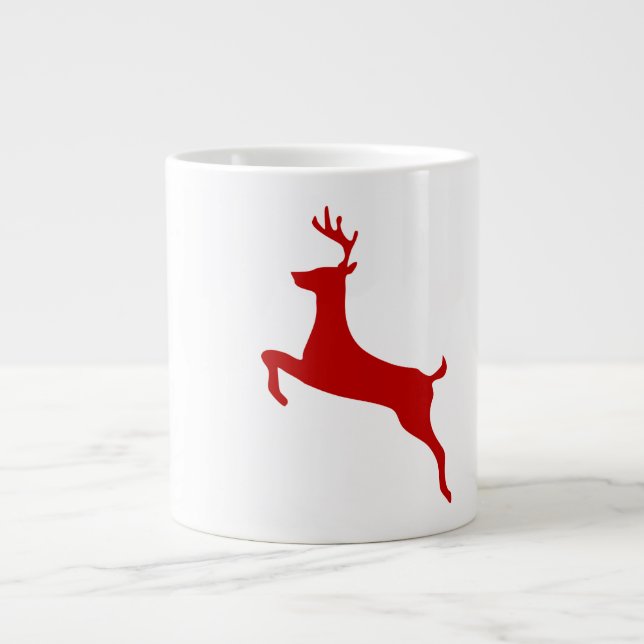 Reindeer Jump jul Red Silhouette Two-Tone Co Jumbo Mugg (Framsidan)
